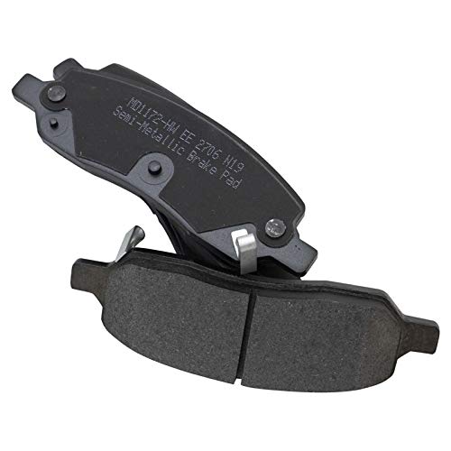 Image of TRQ Rear Brake Pad and Rotor Set Semi Metallic Coated Rotors Parking Shoe Compatible with 2006-2010 Cadillac DTS