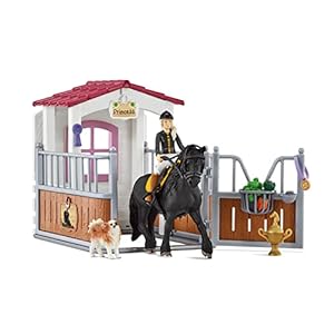 SCHLEICH 42437 Horse Club – Paardenstal met Horse Club Tori & Princess – Speelfigurenset – Kinderspeelgoed voor Jongens en Meisjes – 5 tot 12 jaar – 14 Onderdelen