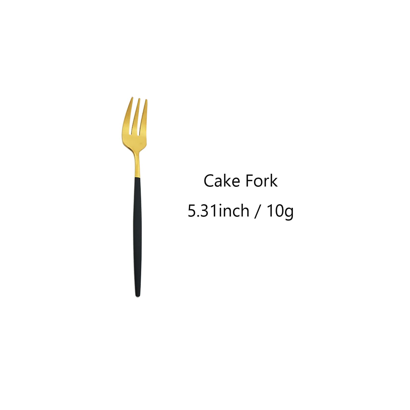 Snplowum 8-Piece Matte Black & Gold Cake Fork, 5.31 Inch Stainless Steel Small Fork Dessert Fruit Fork For Daily Use