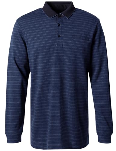 Pierre Cardin Polo à manches longues pour homme - 3 boutons - Coupe moderne, Marine 6000, 3XL