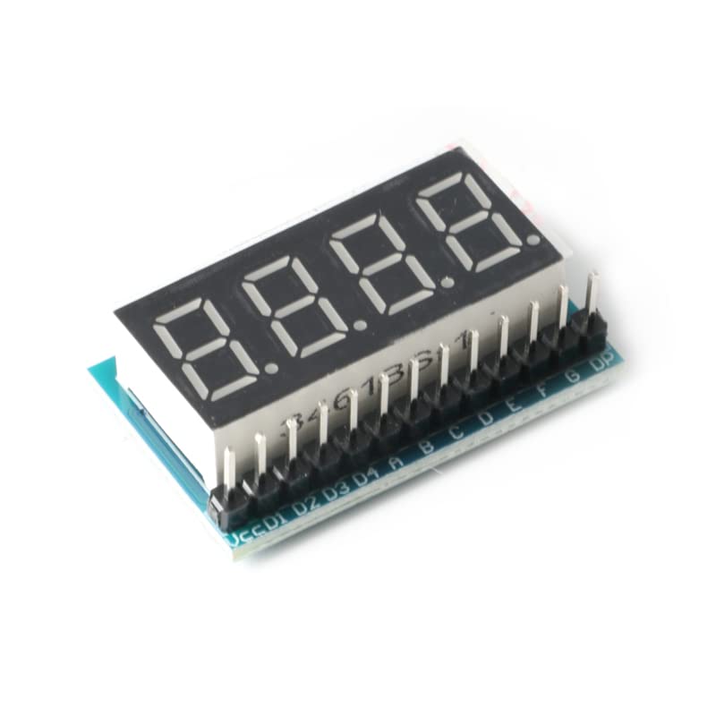 JESSINIE 5Pcs 4-Bit 74HC164 0.36 inch Red Highlight Digital Tube Display Module Common Positive 4 Segment Serial Interface 4 Bit Digital Display Module 74HC164 Driver