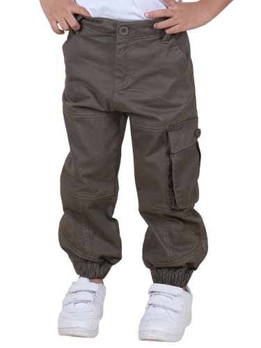 Image of Boys Cotton Full Length Front Cut Sew Cargo Pant with Bottom Tab