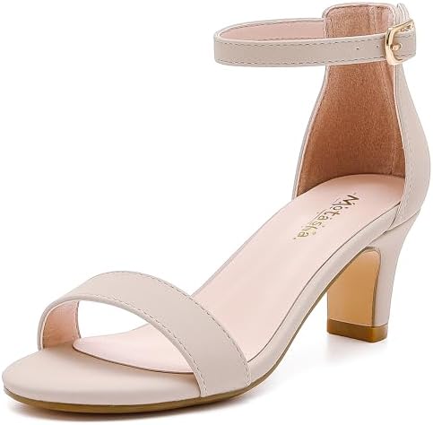 Motasha Girls Heel Sandals Girl Dress Shoes Open Toe Ankle Strap High Heels Pump Sandals Wedding Party for Little Big Kid
