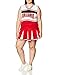 Charades Women's Adult Glee Club Two Piece Costume Set, Red/White, Small