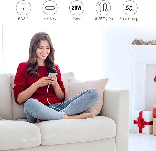 Image of USB C to Lightning Cable 2Pack 3FT Type C Charger Fast Charging Cord Compatible for Apple iPhone 14 /14 Pro /14Pro Max /13 /13 Pro /12 /12 Pro /11 /11 Pro /XR /XS /X /8 /8 Plus /7 /7 Plus Power Delivery Cord, White