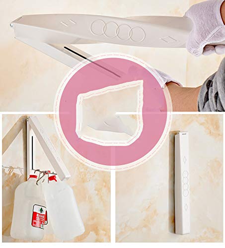 Embome Retractable Clothes Rack- Wall Mounted Clothes Rack For Laundry Room Closet Storage Organization- Clothes Drying Rack Wall Mount- Wall Mounted Drying Rack, Easy Installation, 1 Rack (White) #TOP5