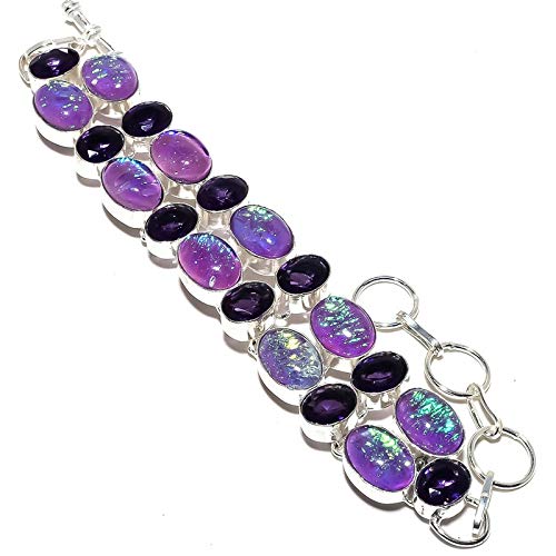 Bracelet en opale violette et améthyste pour sublimer vos tenues de soirée