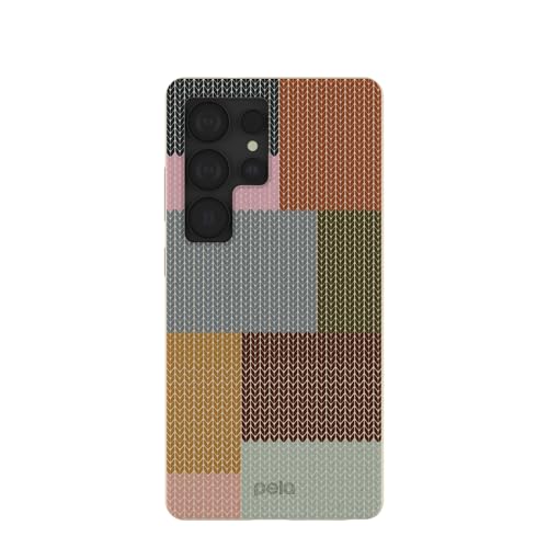 Pela | Phone Case Compatible with Samsung Galaxy S25 Ultra | Hobbies Collection | Supports Wireless Charging | Cute Eco Friendly | LFog Knitted Patchwork by Pela - Used condition - US$8.82