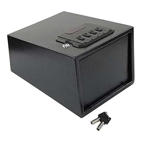 Tactical45 Handgun Safe - Mountable Pistol Safe Quick Access - Anti Pry Door Password Protected Small Gun Safe and Key Cover