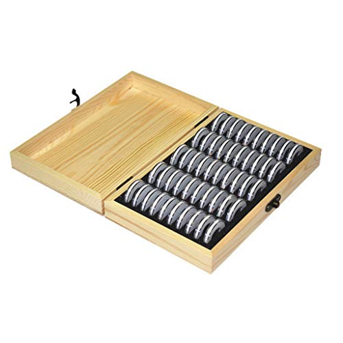 Caja para monedas de madera con 50 compartimentos miniatura 1