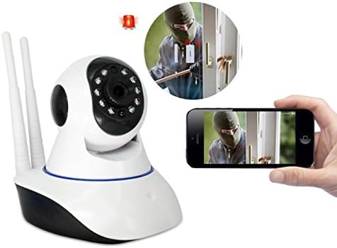 NTC V380 WiFi Smart Camera with smartphone showing live feed
