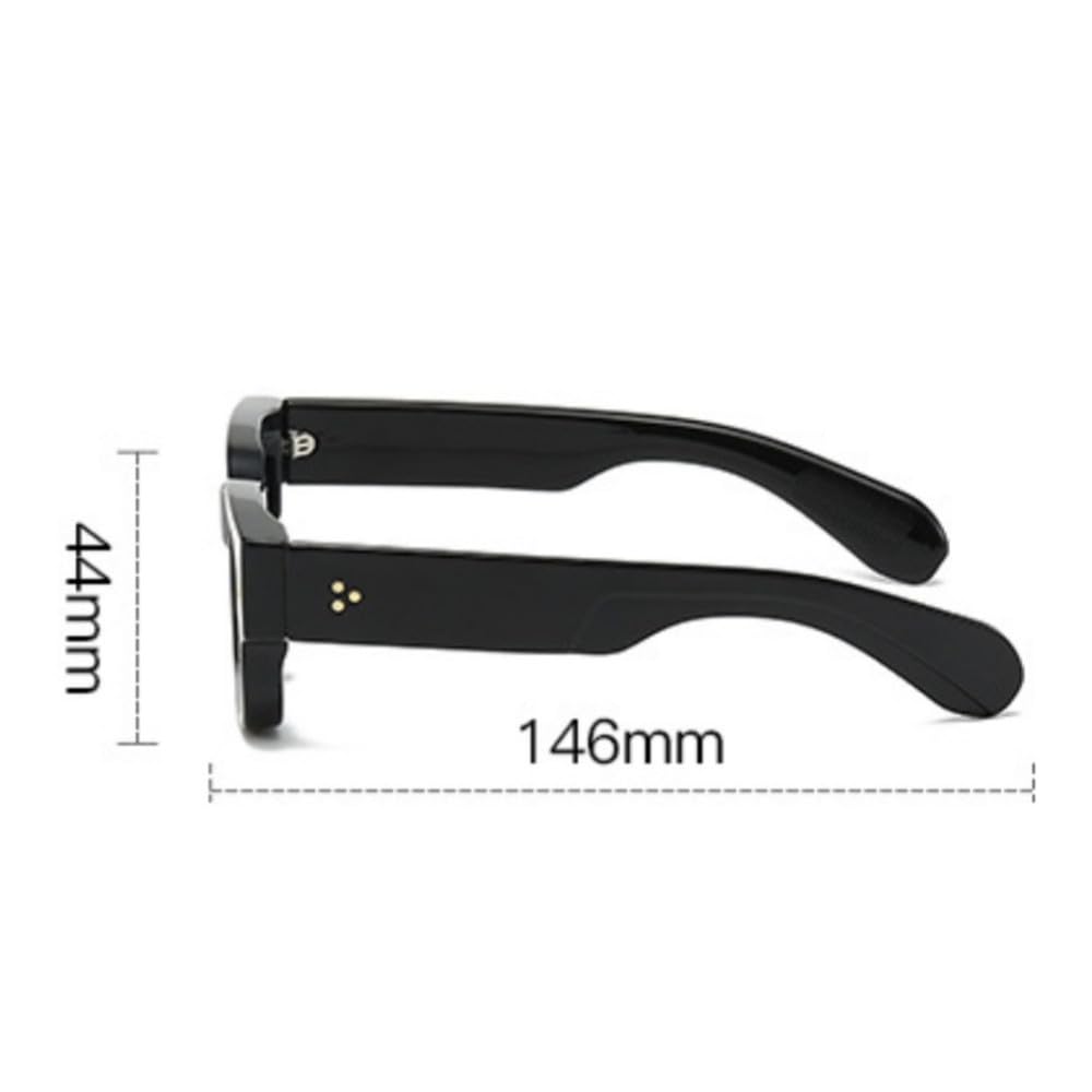 Occhiali da sole spessi alla moda per uomo e donna, occhiali da sole retrò con rivetti di tendenza.