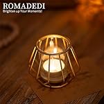 Geometric Tea Light Candle Holders - Wedding Centerpiece for Tables Morden Metal Votive Tealight Candles Stand with Glasses Coffee Home Room Decor Wedding Party Birthday Decoration, Gold 12 pcs - Image 2