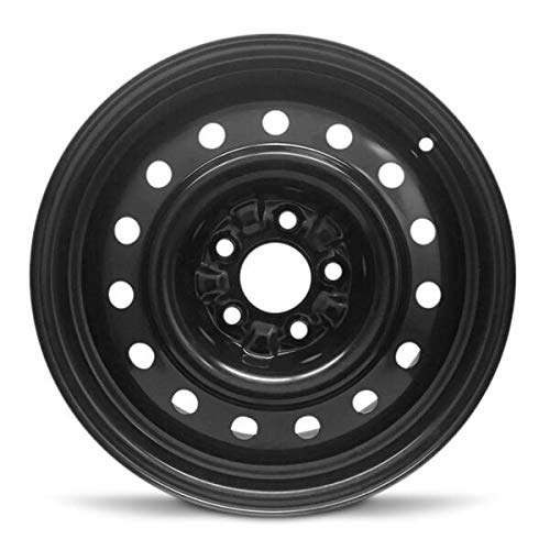 Road Ready Car Wheel For 2002-2006 Nissan Altima 16 Inch 5 Lug Black Steel Rim Fits R16 Tire - Exact OEM Replacement - Full-Size Spare
