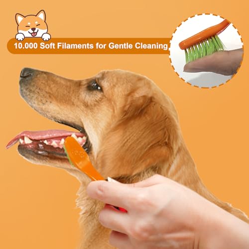 Image of Wuffove Dog Toothbrush, Finger Toothbrushes, Double Head Toothbrush,Cleaning Brushes for Dog Cat Oral Dental Health, 7 PCS