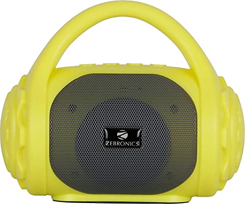 ZEBRONICS Zeb-County Wireless Bluetooth Portable Speaker with Supporting Carry Handle, USB, SD Card, AUX, FM & Call Function (Neon Yellow)