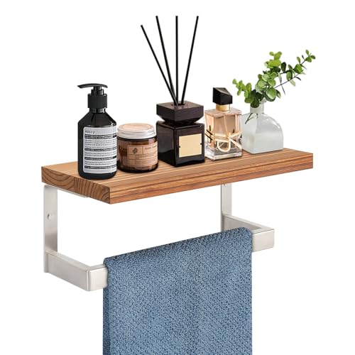 Winmien Hand Towel Holder/Towel Ring with Wooden Shelf, Hand Towel