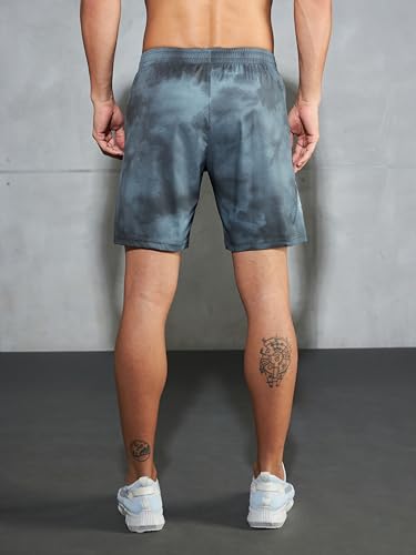 Image of TECHNOSPORT Men's Regular Fit All Over Print Stretchable Shorts with Quick Dry, Anti Odour for Gym, Sports and Regular Use