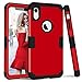 ANHONG iPhone XR Protective Case,Shockproof 3 Layer Soft Silicone Defender Heavy Duty Phone Cover Compatible iPhone XR(2018) (Red and Black)