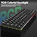 Wired RGB Gaming Membrance Keyboard. 60 Percent Mini Creamy LED Computer Keyboard .Small Ergonomic Clicky Teclado with ABS Backlit Unreplaceable Keycaps. (White Case + Grey Keycaps)