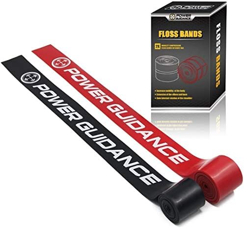 POWER GUIDANCE Floss Bands(2 Pack) - Compression Bands - Mobility & Recovery Bands - for Improving Movement, Warming Muscles , Increasing Circulation & Reducing Soreness