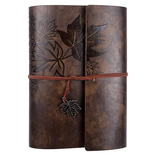 Carnet de notes rechargeable à 3 anneaux A5 journal vintage en cuir PU