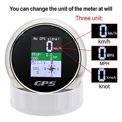 Maimeimi MA-CX8049 Gps Speedometer 85Mm Boat Gps Speedometer Odometer Waterproof Black Antenna Tft Screen Digital Mph Knots Km/H thumb #3