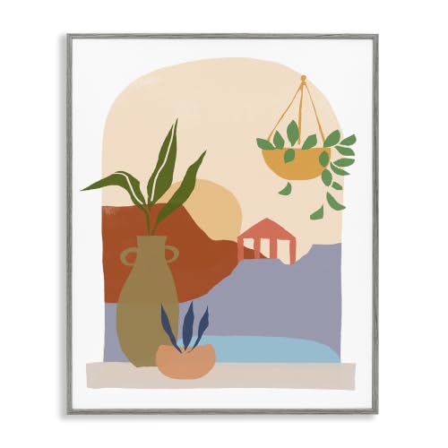 Bold Hanging Potted Plants Window, 24 x 30 Inch Framed Giclée Print