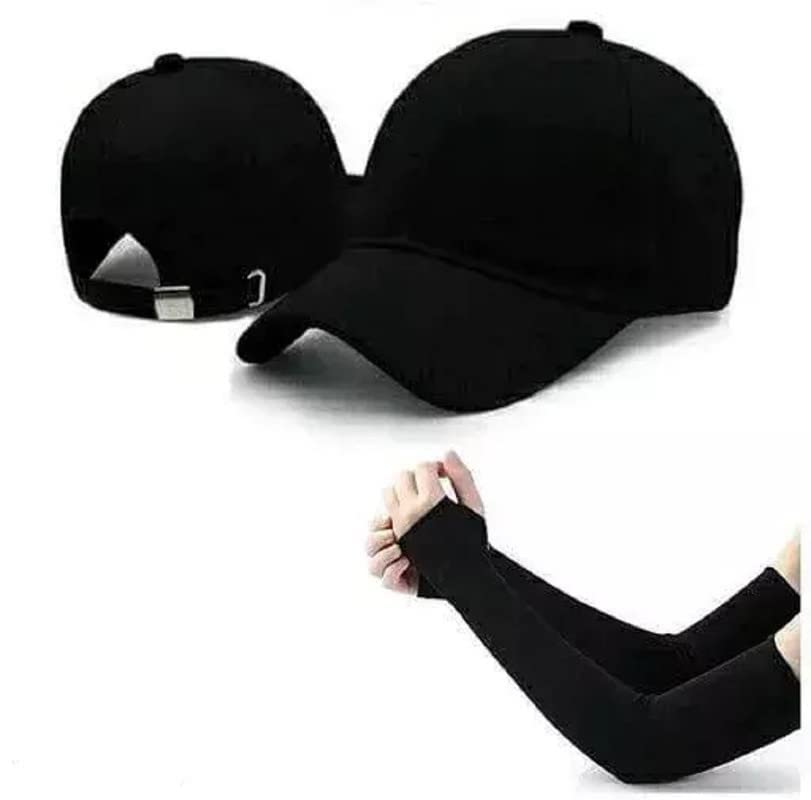 fy lane Baseball Cotton Plain Adjustable caps with Protective Hand Gloves for Men & Women-picture-34