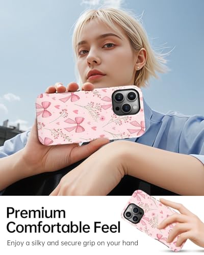 Coque iPhone 16 Pro Max antichoc silicone floral rose compatible MagSafe