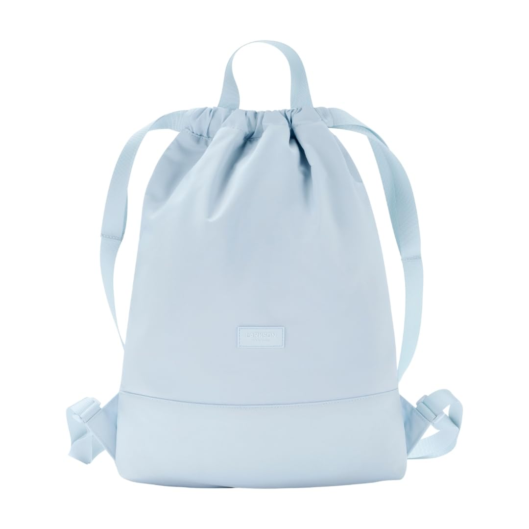 LARKSON Bolso de Deporte para Hombre y Mujer Verde Menta - No 7 - Bolsa para niños con Cordón - Mochila pequeña de tela para el Gimnasio - Material reciclado — view 17