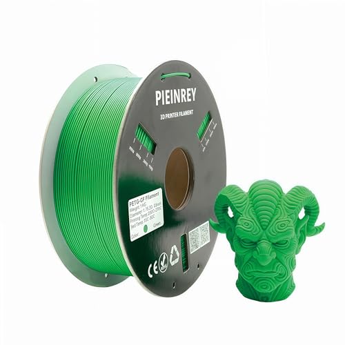 Reinforced Glass Fiber PETG Filament 1.75mm,PETG GF High Impact Resistance,Durability & Stiffness,Compatible with Bambu Lab Creality K1C,QIDI MAX3,FLASHFORGE, Prusa MK4 FDM 3D Printer,1 KG,Green