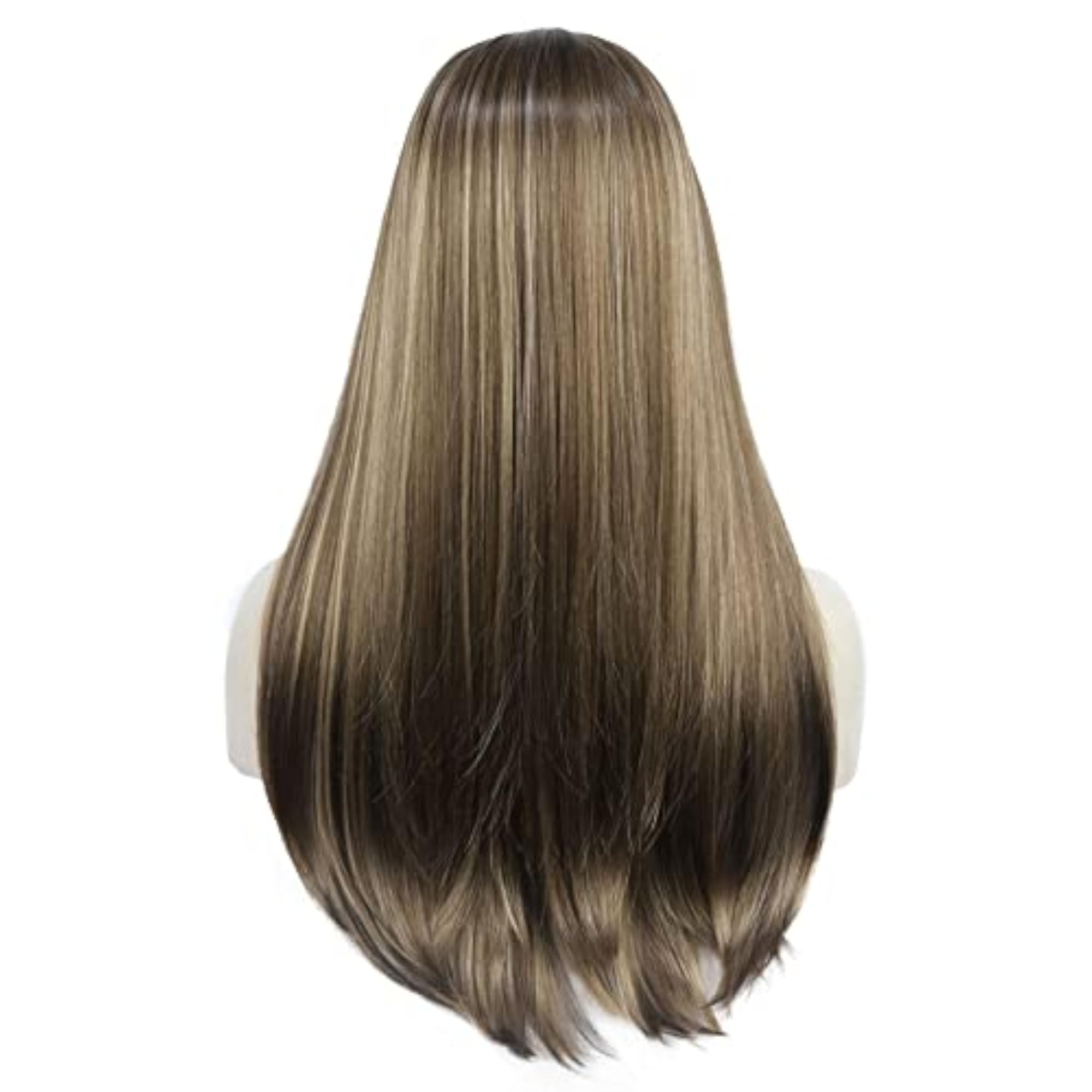 Ladies' Long Straight 3/4 Wig with Black Headband