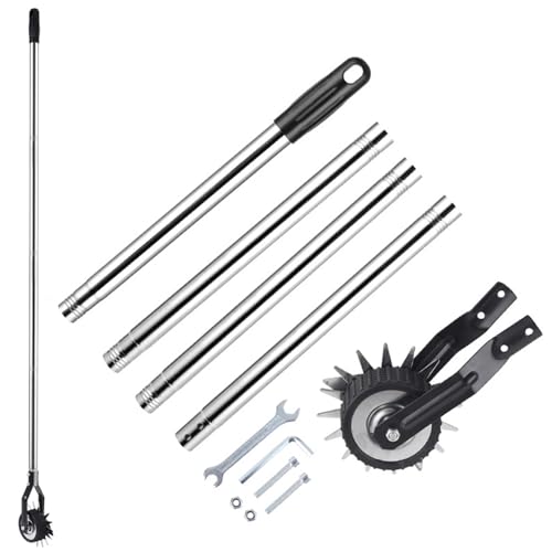 Strumento per Prato di Edger da 67, 3 Pollici Manuale PROPRIE con 4 sezioni Strumento di Erba Rotante in Acciaio Inossidabile con Giardino a Ruote per Il Giardino del marciapiede paesaggistico