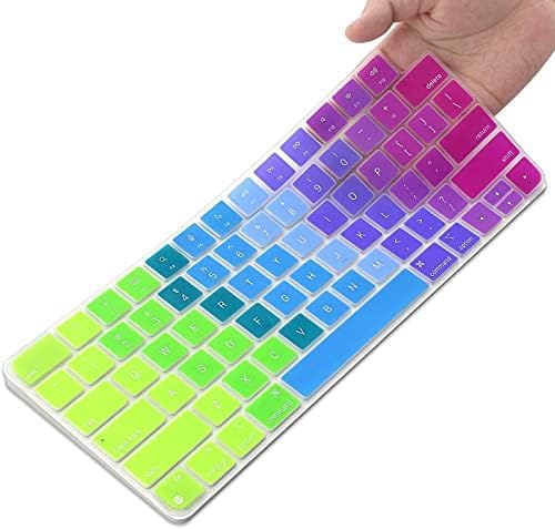 Laprite Ultra Thin Keyboard Cover Skin for 2021 New iMac 24 inch with M1 Chip Magic Keyboard A2449 A2450 (with Touch ID or Lock Key) - Rainbow