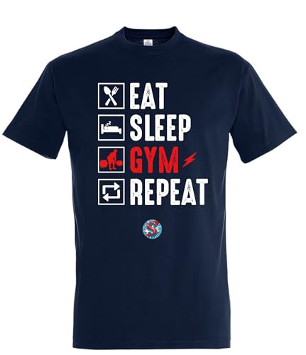 T-Shirt Addicted Eat Sleep Gym Repeat Mixte vêtement sport et musculation