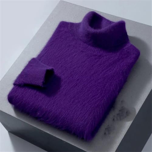 Men’s Sweater Fleece High Collar Pullover Loose Knitted Winter Warm Long Sleeve Jumper2