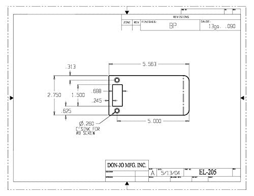 Extended Lip Strike Finish: Silver Coat, Size: 2.75” H x 5” W x 0.05” D