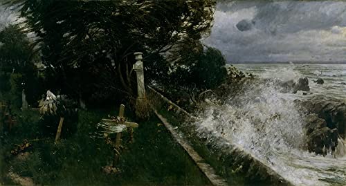 Tableau Cimetière du bord de mer Adolf Hiremy-hirschl, impression d'art grand format 60x90