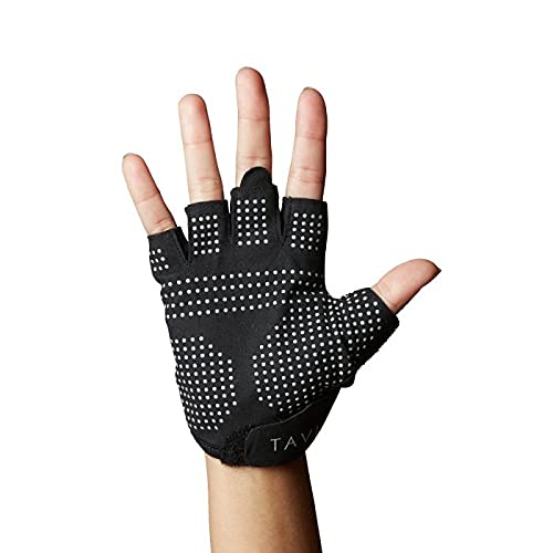 TAVI Half Finger Gym Gloves for Women - Workout Gloves with Full Coverage Grips Used for Pilates, Weightlifting, Barre, Yoga and Exercise Training