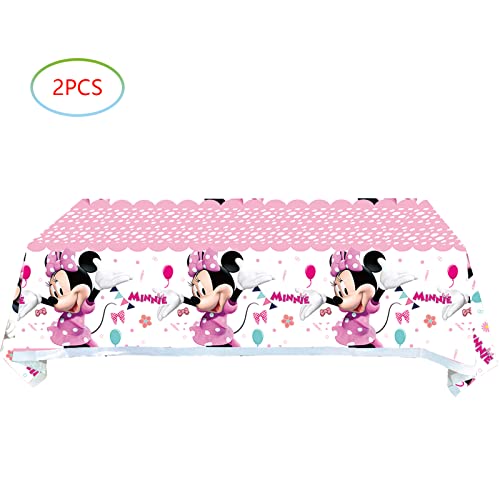 Xhssf 2Pack Minnie Tablecloth For Minnie Table Cover Party Supplies Decorations (70" X 42") #TOP2