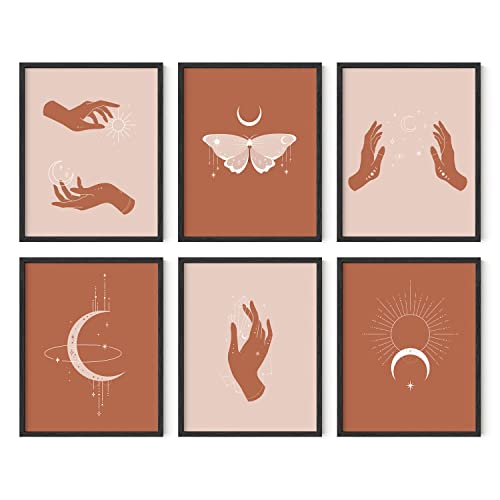 HAUS AND HUES Astrology Posters and Celestial Decor - Sun and Moon Art Astrology Wall Decor, Sun Wall At Posters Spiritual Boho Prints Wall Art, Astrology Wall Art Boho Art Prints (Unframed 11x14)