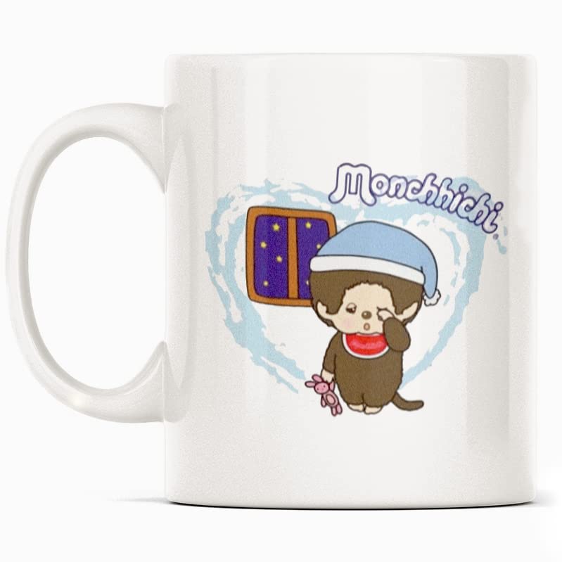 Monchhichi ChicaBoo Overslept Mug Gift, White Funny Sarcasm Coffee Cup Novelty