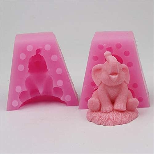 Molde de silicona de elefante 3D hecho a mano molde para hacer velas de jabón fondant gelatina chocolate mousse pastel hornear aromaterapia yeso