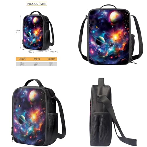 Space Planets Backpack for Boys 3 Pieces Bookbag with Lunch Box Set Lightweight School Bag for Boys for ELementary School Students Casual Book Bag3