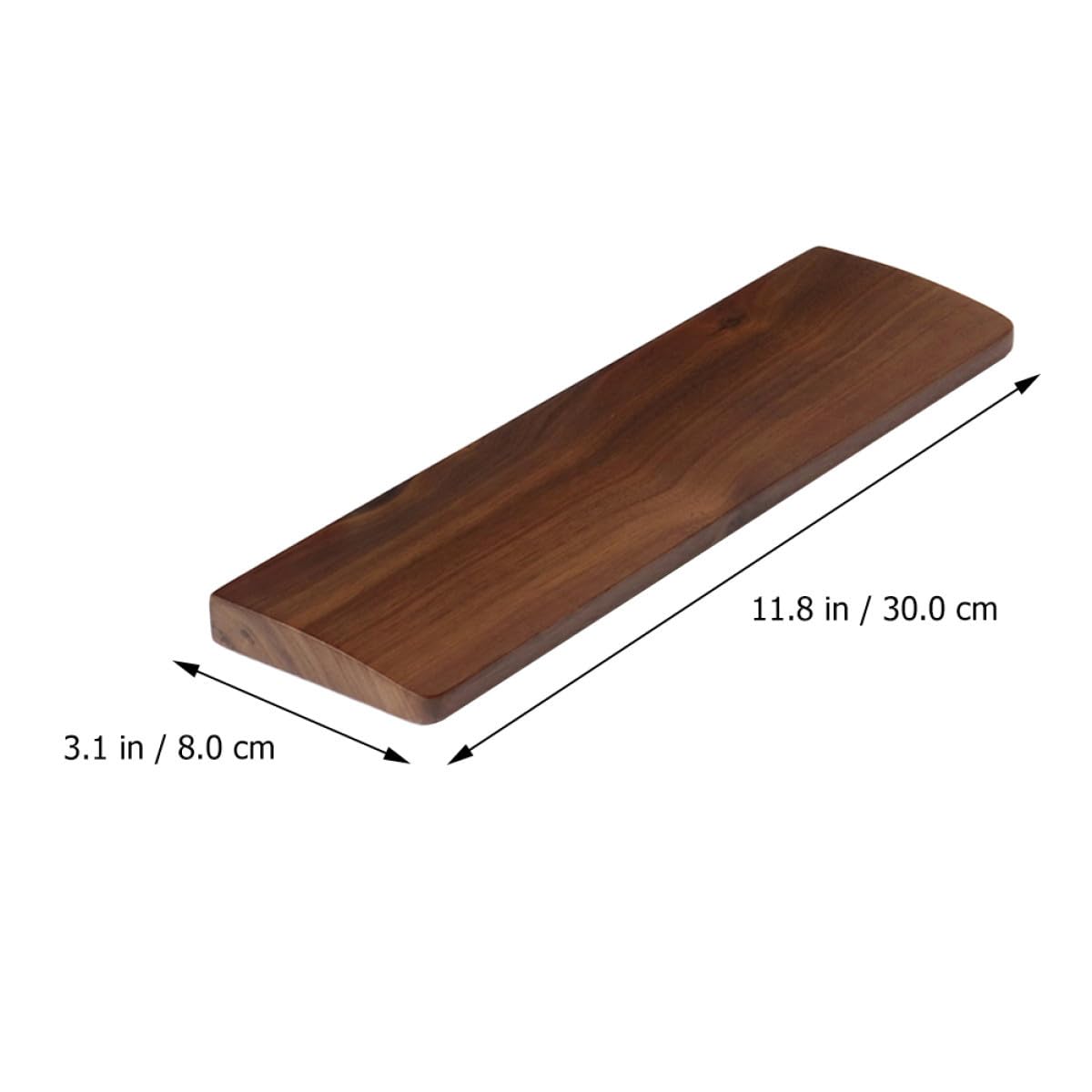 VANZACK Handgelenkauflage mit Natürlicher Holzstruktur für Tastatur 300x80mm aus Walnussholz und Ergonomischem Design zur Schmerzlinderung Beim Tippen im Büro