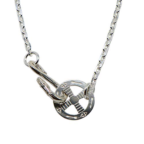 [TADY&KING] シルバー925 チェーン ネックレス 細 メンズ シルバーアクセサリーレジスト原宿 tkf-034 ネイティブフック＆ネイティブホイールSV付き (細丸チェーン45cm)