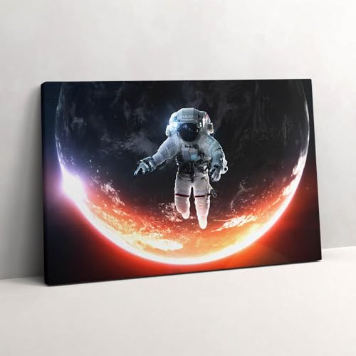 Astronaute dans l'espace tableau photo sur toile pour décoration de bureau et salon moderne