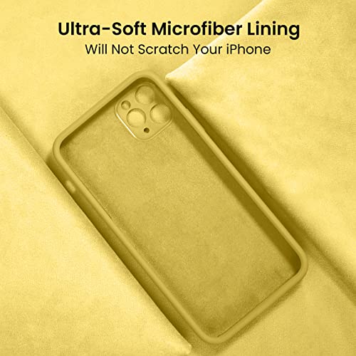 Image of FireNova Designed for iPhone 13 Pro Max Case, Silicone [Camera Protection] Phone Case, Soft Anti-Scratch Microfiber Lining Inside, 6.7 inch, Yellow