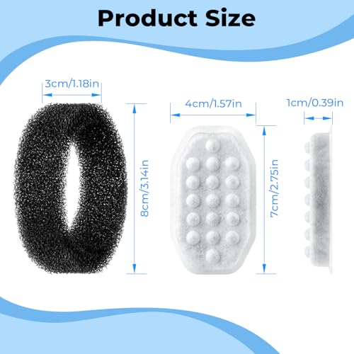 Filtros para fuente de agua para gatos 8 unidades con esponjas pre-filtro 8 unidades miniatura 7
